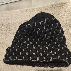 Black and Gray Knit Beanie